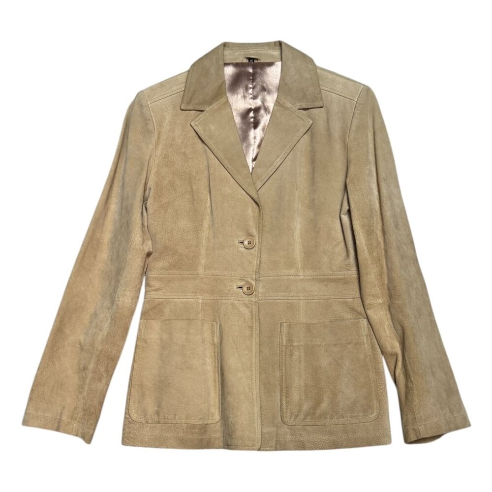 Vintage Suede Leather Jacket in Light Tan